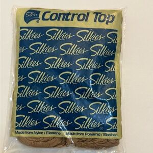 Silkies‎ Pantyhose Tights Nylons Queen XL Nude Control Top #759 Made In The USA
